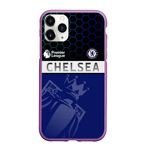 Чехол iPhone 11 Pro матовый FC Chelsea London ФК Челси Лонон / 3D-Фиолетовый – фото 1