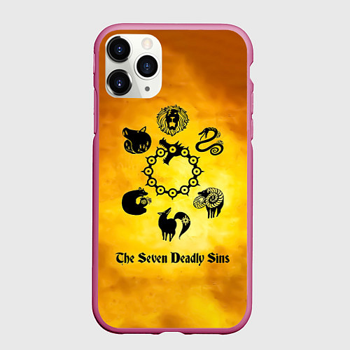 Чехол iPhone 11 Pro матовый Все 7 смертных грехов / 3D-Малиновый – фото 1