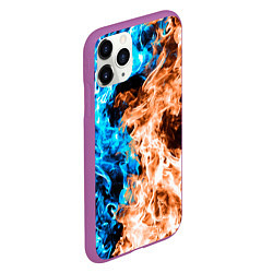 Чехол iPhone 11 Pro матовый Огненное пламя, цвет: 3D-фиолетовый — фото 2