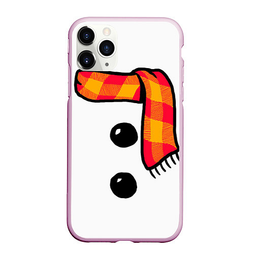 Чехол iPhone 11 Pro матовый Snowman Outfit / 3D-Розовый – фото 1