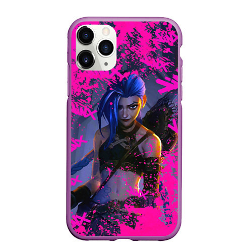 Чехол iPhone 11 Pro матовый Jinx v2 Arcane LoL / 3D-Фиолетовый – фото 1