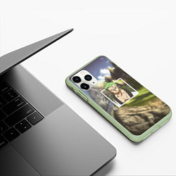 Чехол iPhone 11 Pro матовый Ван-Пис One Piece, Зоро Ророноа Zoro Roronoa, цвет: 3D-салатовый — фото 2