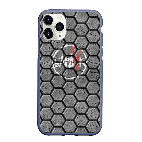 Чехол iPhone 11 Pro матовый Барадак на гранитной плитке / 3D-Серый – фото 1