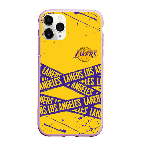 Чехол iPhone 11 Pro матовый LAKERS SPORT LINE STYLE NBA / 3D-Розовый – фото 1