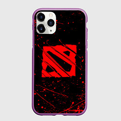 Чехол iPhone 11 Pro матовый DOTA 2 БРЫЗГИ КРАСОК, КРОВЬ, цвет: 3D-фиолетовый