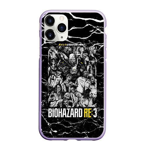 Чехол iPhone 11 Pro матовый Biohazard re3 / 3D-Светло-сиреневый – фото 1