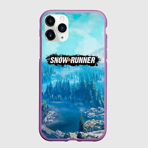 Чехол iPhone 11 Pro матовый SnowRunner СноуРаннер логотип / 3D-Фиолетовый – фото 1