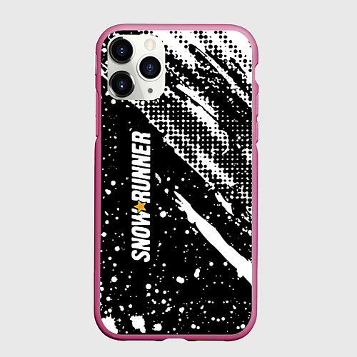 Чехол iPhone 11 Pro матовый SnowRunner Logo / 3D-Малиновый – фото 1