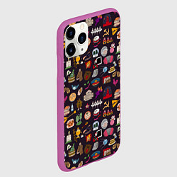 Чехол iPhone 11 Pro матовый Российская история и русская культура паттерн, цвет: 3D-фиолетовый — фото 2