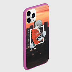 Чехол iPhone 11 Pro матовый Охотник х охотник Hunter x Hunter, Киллуа Золдик, цвет: 3D-фиолетовый — фото 2