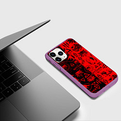 Чехол iPhone 11 Pro матовый THE WITCHER LOGOBOMBING BLACK RED, цвет: 3D-фиолетовый — фото 2