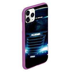 Чехол iPhone 11 Pro матовый SCANIA Дальнобой 2022, цвет: 3D-фиолетовый — фото 2