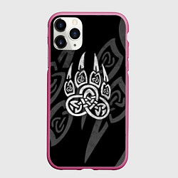 Чехол iPhone 11 Pro матовый ПЕЧАТЬ ВЕЛЕСА КОГТИ БЕЛЫЕ, цвет: 3D-малиновый