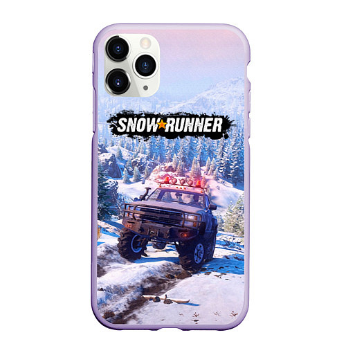 Чехол iPhone 11 Pro матовый SnowRunner Гонки по бездорожью / 3D-Светло-сиреневый – фото 1