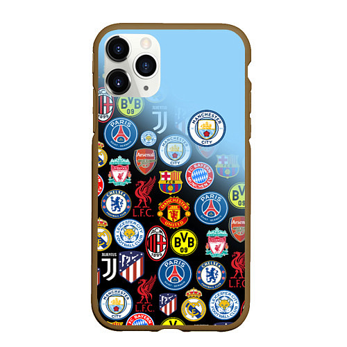 Чехол iPhone 11 Pro матовый МАНЧЕСТЕР СИТИ MANCHESTER CITY / 3D-Коричневый – фото 1