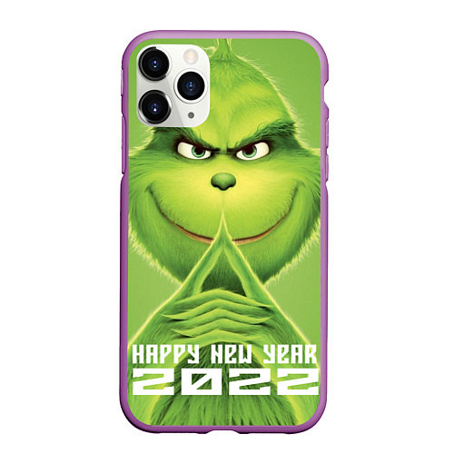 Чехол iPhone 11 Pro матовый Winter grinchh / 3D-Фиолетовый – фото 1