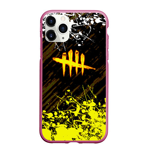 Чехол iPhone 11 Pro матовый Dead by Daylight Неон / 3D-Малиновый – фото 1