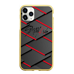 Чехол iPhone 11 Pro матовый Stray kids, K-pop, плиты, цвет: 3D-желтый