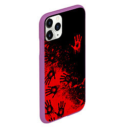 Чехол iPhone 11 Pro матовый Death Stranding Отпечаток рук паттерн, цвет: 3D-фиолетовый — фото 2
