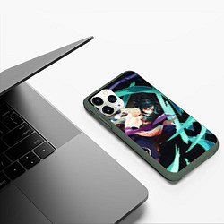 Чехол iPhone 11 Pro матовый СЯО ВОЛНЫ, GENSHIN IMPACT, цвет: 3D-темно-зеленый — фото 2