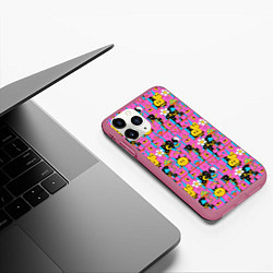 Чехол iPhone 11 Pro матовый Психоделика Инь-Янь, цвет: 3D-малиновый — фото 2