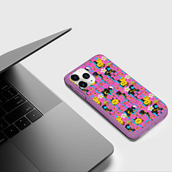 Чехол iPhone 11 Pro матовый Психоделика Инь-Янь, цвет: 3D-фиолетовый — фото 2