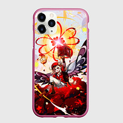 Чехол iPhone 11 Pro матовый Кли с крыльями при взрыве Genshin Impact, цвет: 3D-малиновый