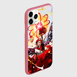 Чехол iPhone 11 Pro матовый Кли с крыльями при взрыве Genshin Impact, цвет: 3D-малиновый — фото 2