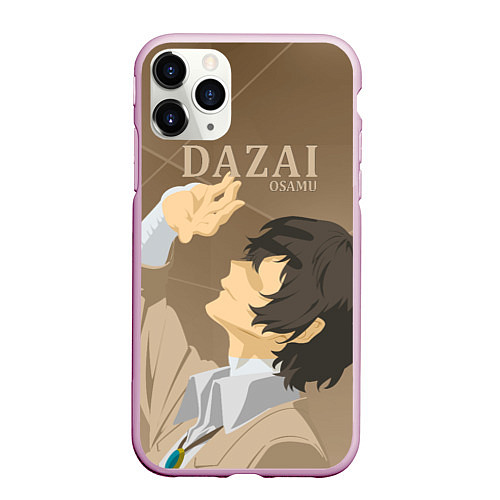 Чехол iPhone 11 Pro матовый Дазай Осаму Dazai Osamu, bungou stray dogs образ / 3D-Розовый – фото 1