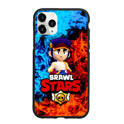 Чехол iPhone 11 Pro матовый ФЭНГ БРАВЛ СТАРС FANG BRAWL STARS ОГОНЬ