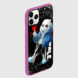 Чехол iPhone 11 Pro матовый НОВОГОДНИЙ САНС UNDERTALE НОВЫЙ ГОД, цвет: 3D-фиолетовый — фото 2