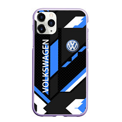 Чехол iPhone 11 Pro матовый VOLKSWAGEN GEOMETRY SPORT, цвет: 3D-светло-сиреневый