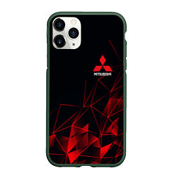 Чехол iPhone 11 Pro матовый MITSUBISHI GEOMETRY RED SPORT JAPAN, цвет: 3D-темно-зеленый