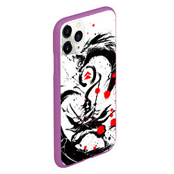 Чехол iPhone 11 Pro матовый GHOST OF TSUSHIMA ДРАКОН НА СПИНЕ, цвет: 3D-фиолетовый — фото 2