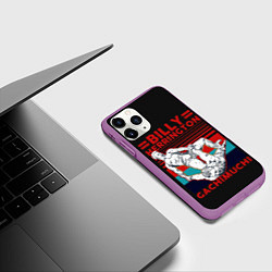 Чехол iPhone 11 Pro матовый Гачимучи дерется Gachi, цвет: 3D-фиолетовый — фото 2