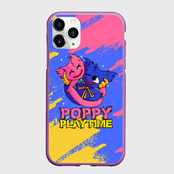 Чехол iPhone 11 Pro матовый Huggy Wuggy and Kissy Missy Poppy Playtime, цвет: 3D-фиолетовый