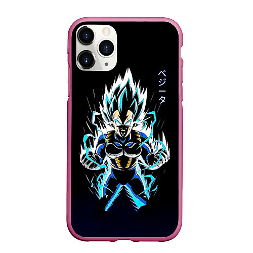 Чехол iPhone 11 Pro матовый Разряд молнии Гоку - Dragon Ball / 3D-Малиновый – фото 1