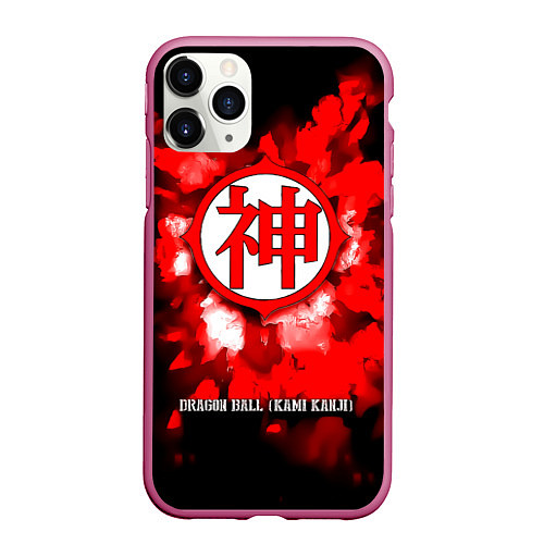 Чехол iPhone 11 Pro матовый Dragon Ball - Kami Kanji / 3D-Малиновый – фото 1