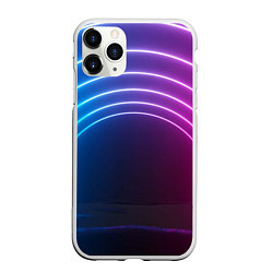 Чехол iPhone 11 Pro матовый Арка неонового света full version, цвет: 3D-белый