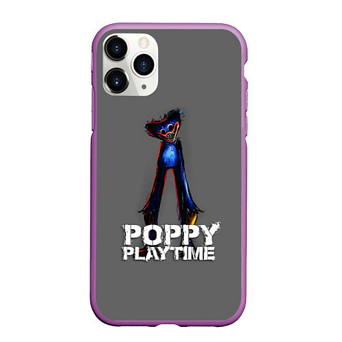 Чехол iPhone 11 Pro матовый HUGGY WUGGY POPPY PLAYTIME / 3D-Фиолетовый – фото 1