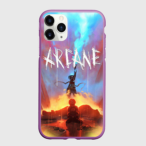 Чехол iPhone 11 Pro матовый JINX ARCANE LOL LEAGUE OF LEGENDS / 3D-Фиолетовый – фото 1