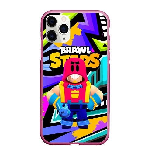 Чехол iPhone 11 Pro матовый GROM BRAWL STARS ГРОМ БРАВЛЫ / 3D-Малиновый – фото 1