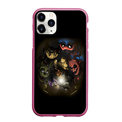 Чехол iPhone 11 Pro матовый POPPY PLAYTIME FIVE NIGHTS AT FREDDYS BENDY, цвет: 3D-малиновый