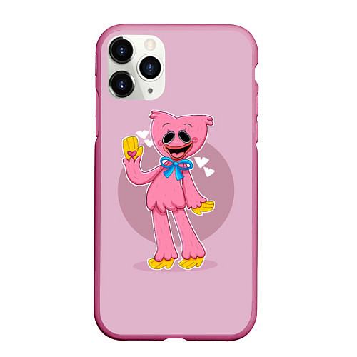 Чехол iPhone 11 Pro матовый KISSY MISSY POPPY PLAYTIME ПОППИ ПЛЕЙТАЙМ КИССИ МИ / 3D-Малиновый – фото 1