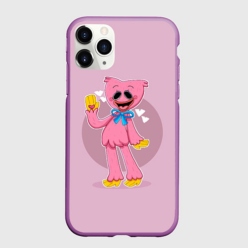 Чехол iPhone 11 Pro матовый KISSY MISSY POPPY PLAYTIME ПОППИ ПЛЕЙТАЙМ КИССИ МИ / 3D-Фиолетовый – фото 1
