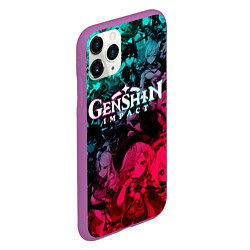 Чехол iPhone 11 Pro матовый GENSHIN IMPACT NEON HEROES ГЕНШИН ИМПАКТ НЕОН ГЕРО, цвет: 3D-фиолетовый — фото 2