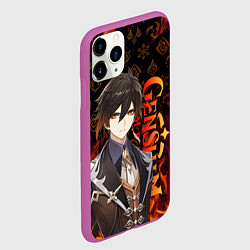 Чехол iPhone 11 Pro матовый ЧЖУН ЛИ ГЕНШИН ИМПАКТ, GENSHIN IMPACT, цвет: 3D-фиолетовый — фото 2