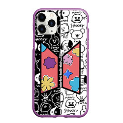 Чехол iPhone 11 Pro матовый Permission To Dance SPLIT BT21, цвет: 3D-фиолетовый