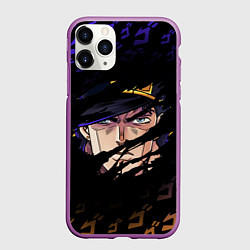 Чехол iPhone 11 Pro матовый JOJOS BIZARRE ADVENTURE ЛИЦО ГЕРОЯ, цвет: 3D-фиолетовый