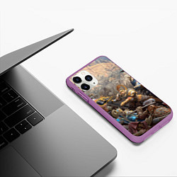 Чехол iPhone 11 Pro матовый Битва Рыцарского ордена Империи, цвет: 3D-фиолетовый — фото 2